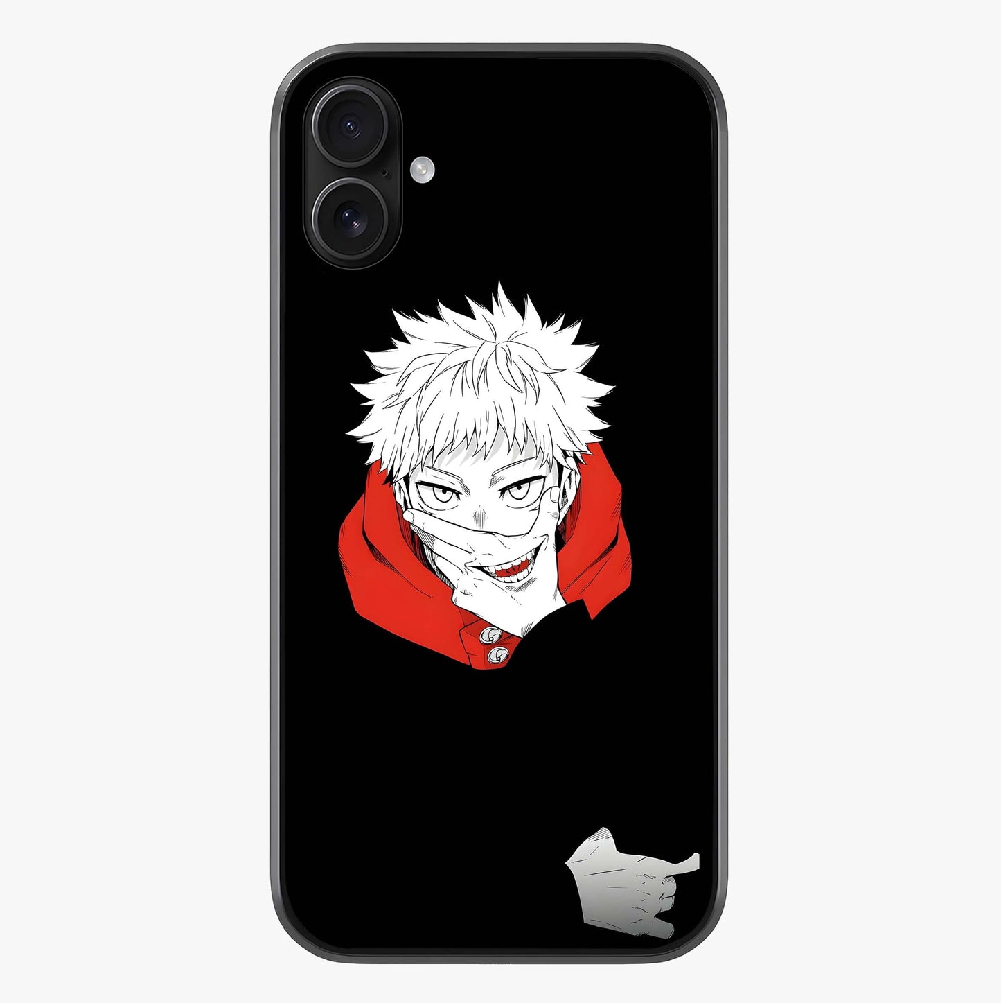 rimson Chaos Smile Glass Case showing full back design in clean flat view with glossy glass finish.
