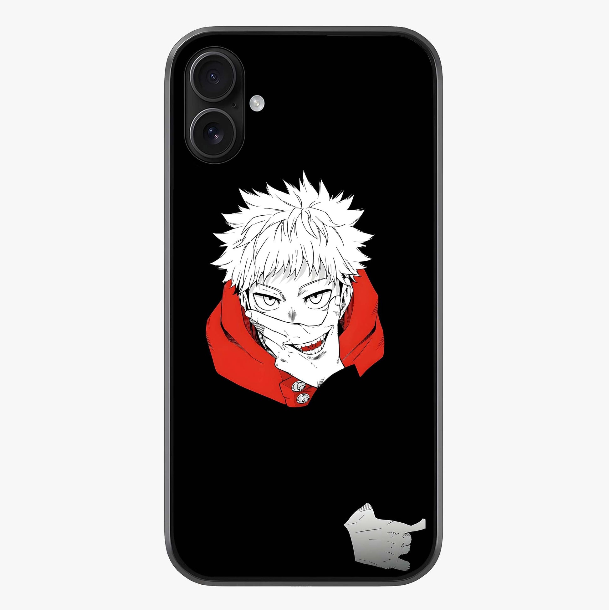 rimson Chaos Smile Glass Case showing full back design in clean flat view with glossy glass finish.