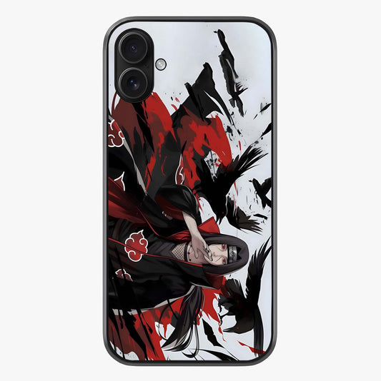 Crimson Crow Illusion Glass Case showing full back design in clean flat view with glossy glass finish.