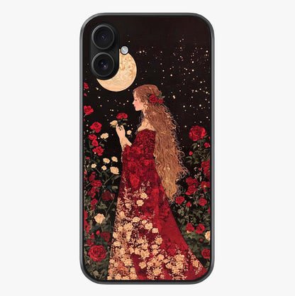 Crimson Dreams Glass Case showing full back design in clean flat view with glossy glass finish.
