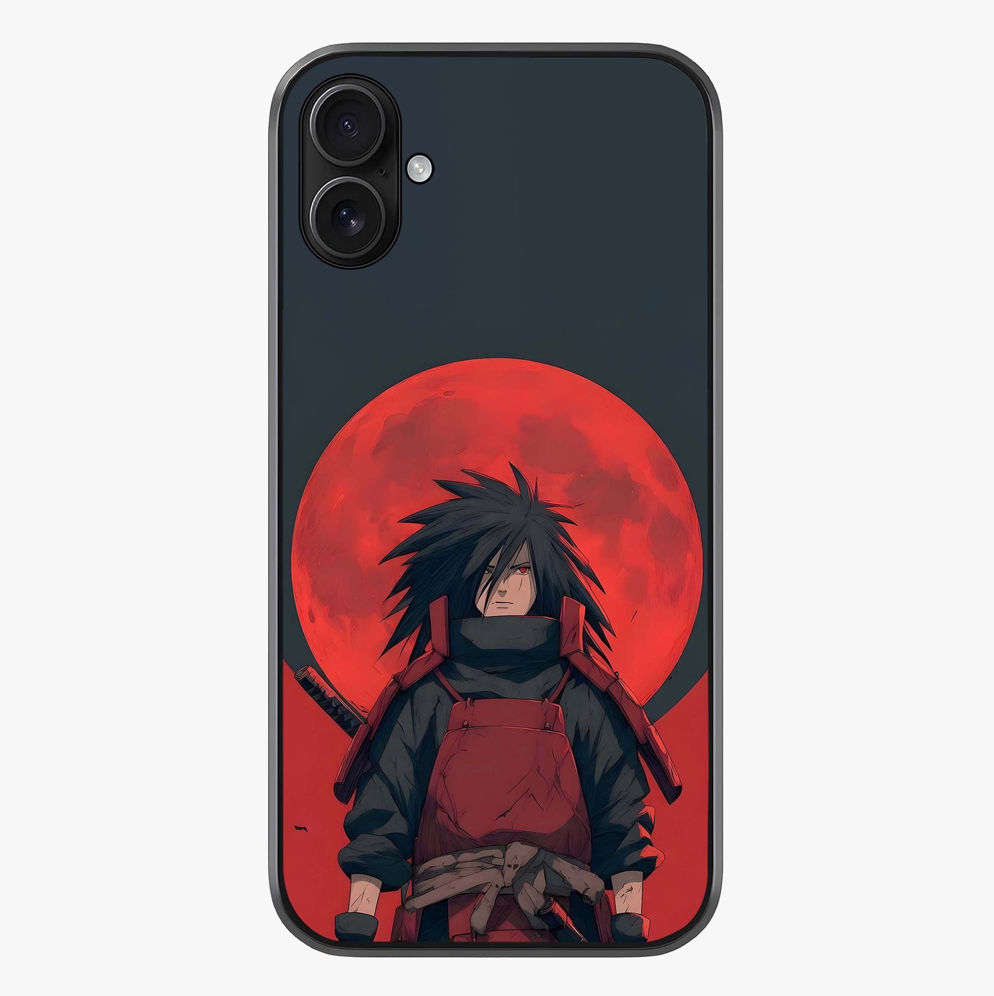 Crimson Moon Warlord Glass Case showing full back design in clean flat view with glossy glass finish.