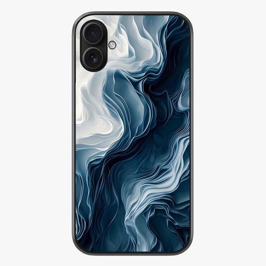 Ethereal Paper Marble Glass Case showing full back design in clean flat view with glossy glass finish.
