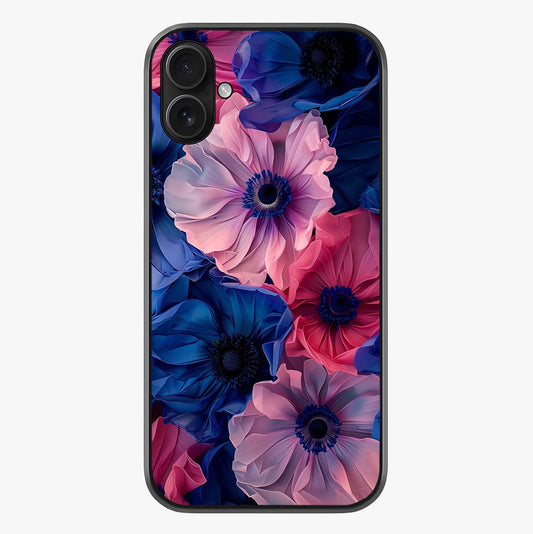Flower Paper Art Pattern Glass Case showing full back design in clean flat view with glossy glass finish.