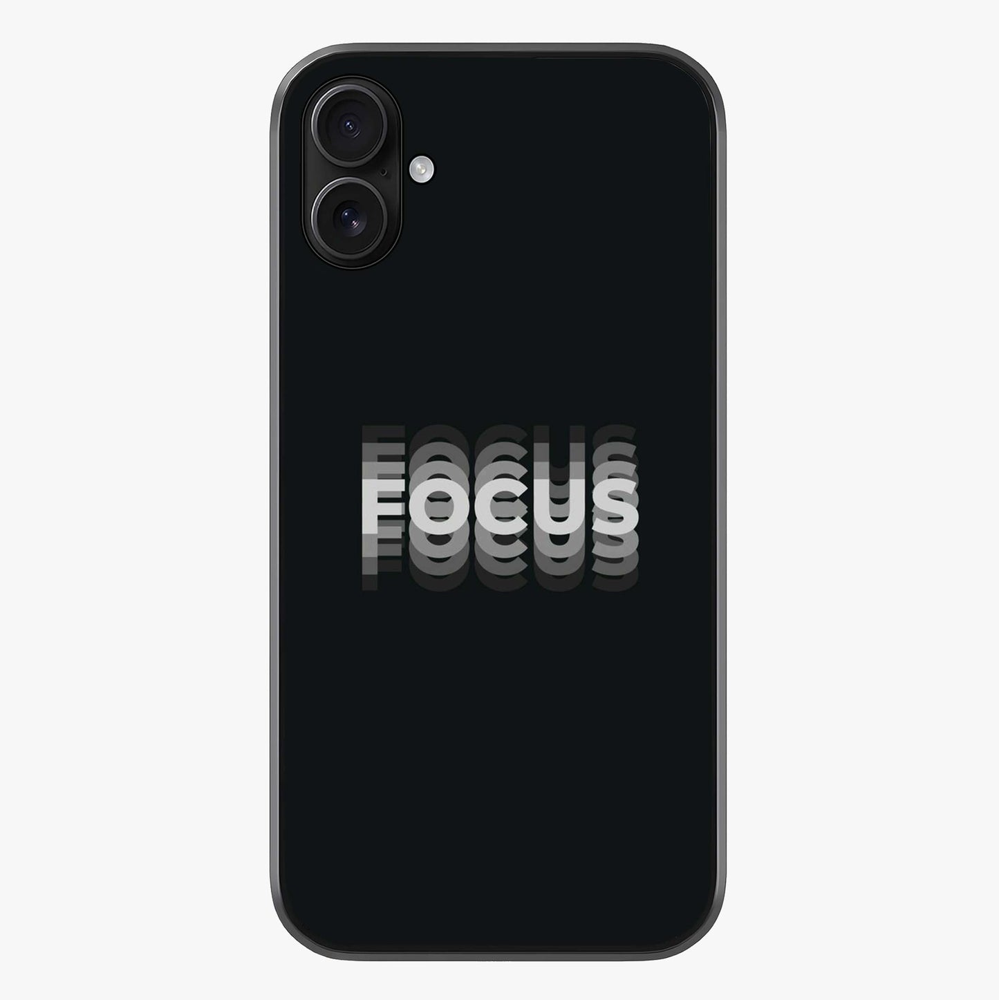 Focused Blade Discipline Glass Case showing full back design in clean flat view with glossy glass finish.