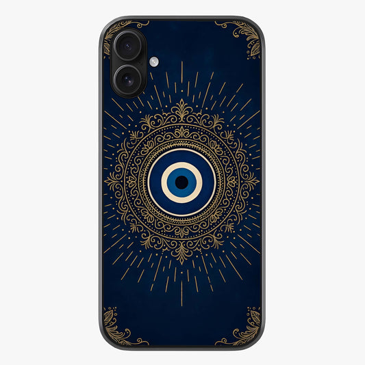 Golden Celestial Charm Glass Case showing full back design in clean flat view with glossy glass finish.