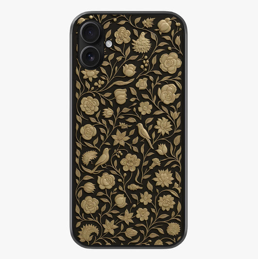 Golden Evil Eye Mandala Glass Case showing full back design in clean flat view with glossy glass finish.