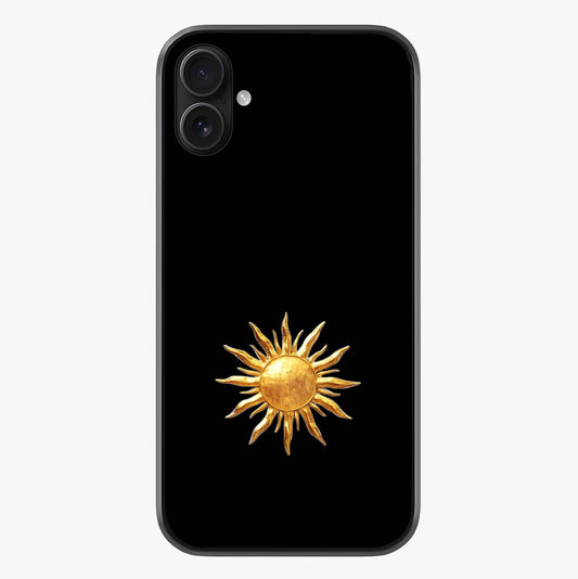 Golden Sun Majesty Glass Case showing full back design in clean flat view with glossy glass finish.