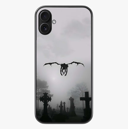 Graveyard Shadow Descent Glass Case showing full back design in clean flat view with glossy glass finish.