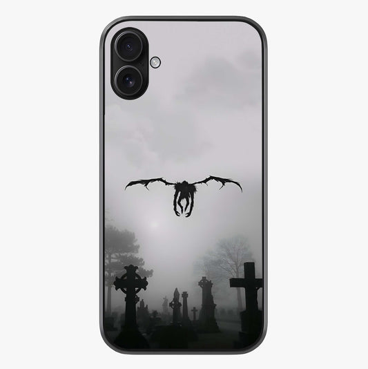 Graveyard Shadow Descent Glass Case showing full back design in clean flat view with glossy glass finish.