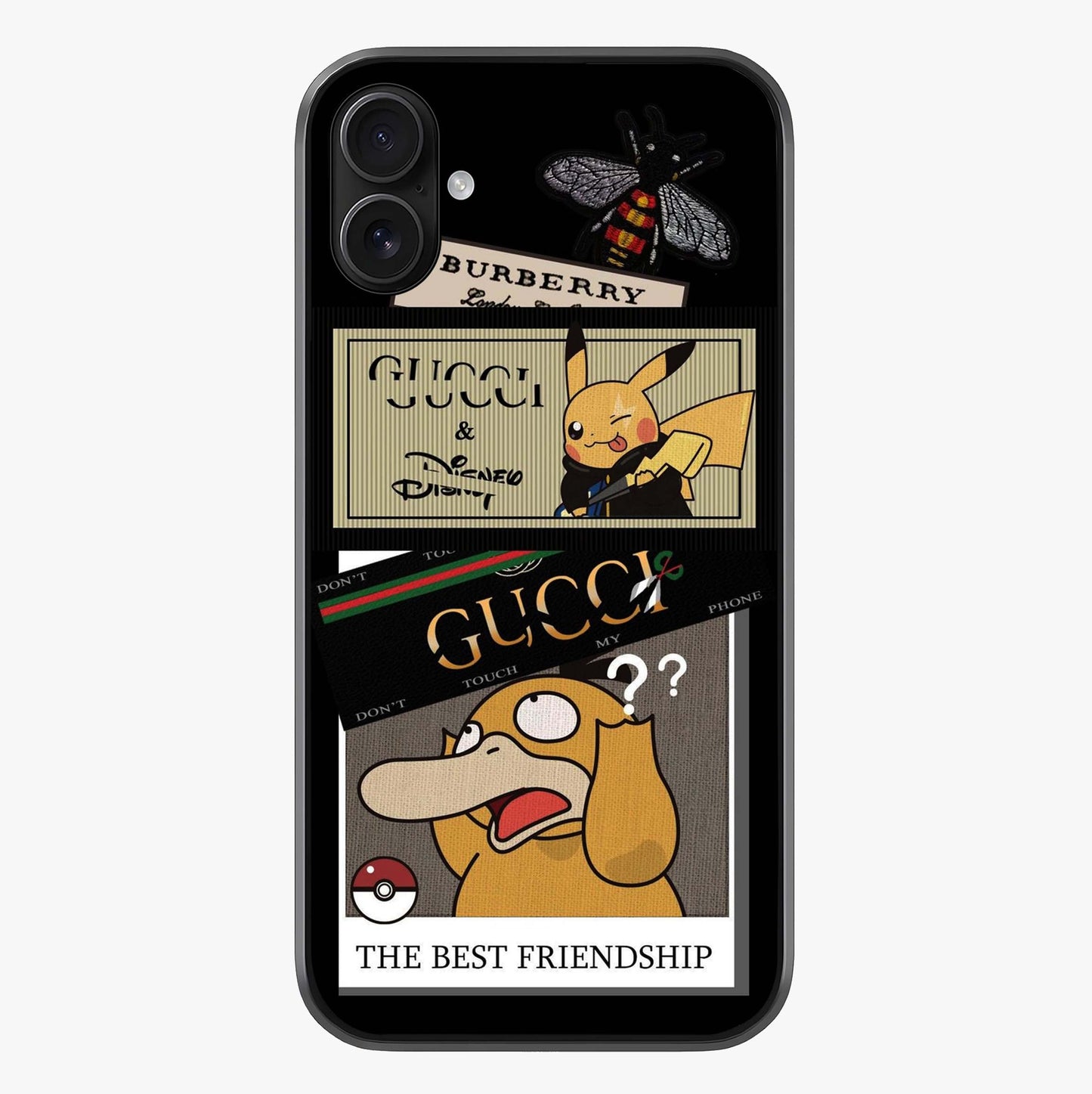 Gucci Play Mashup Glass Case showing full back design in clean flat view with glossy glass finish.