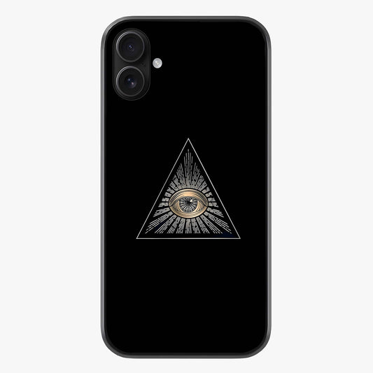 Illuminati Evil Glass Case showing full back design in clean flat view with glossy glass finish.
