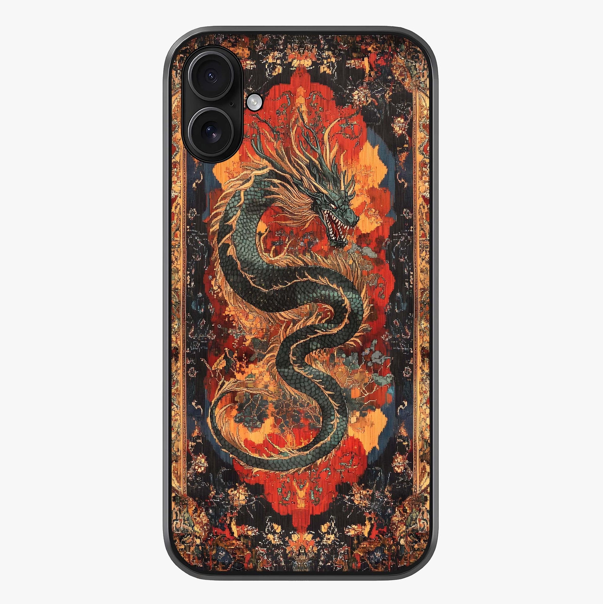 Inferno Dragon Soul Glass Case showing full back design in clean flat view with glossy glass finish.