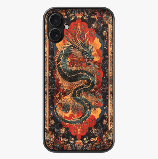 Inferno Dragon Soul Glass Case showing full back design in clean flat view with glossy glass finish.