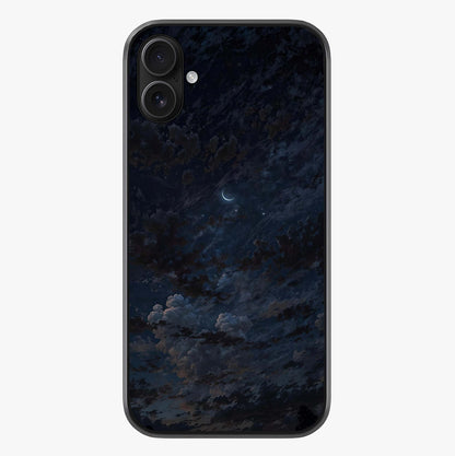 Lunar Veil Silence Glass Case showing full back design in clean flat view with glossy glass finish.