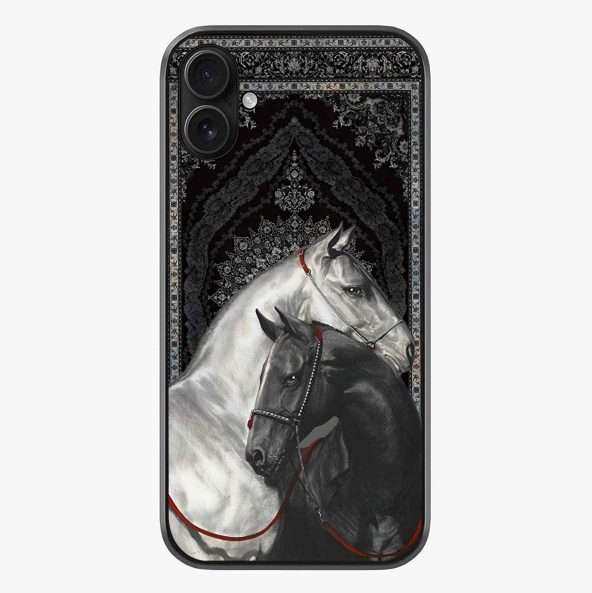 Majestic Ride Legacy Glass Case showing full back design in clean flat view with glossy glass finish.
