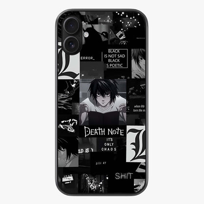 Midnight Chaos Mind Glass Case showing full back design in clean flat view with glossy glass finish.