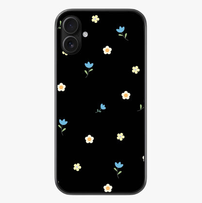 Minimal Petal Whispers Glass Case showing full back design in clean flat view with glossy glass finish.