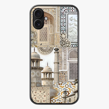 Mughal Marble Legacy Glass Case showing full back design in clean flat view with glossy glass finish.