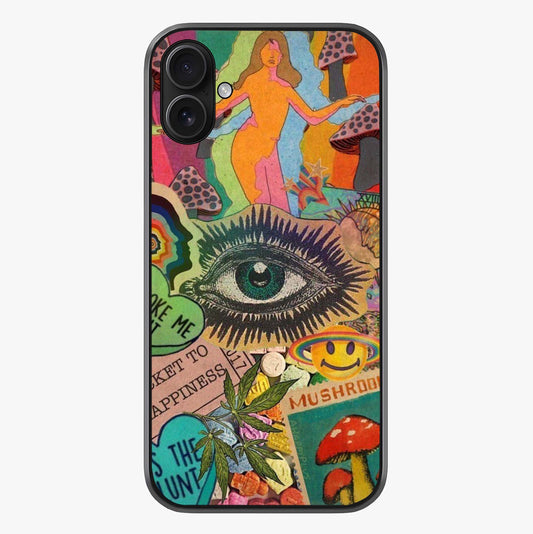 Mystic Eye Wonderland Glass Case showing full back design in clean flat view with glossy glass finish.