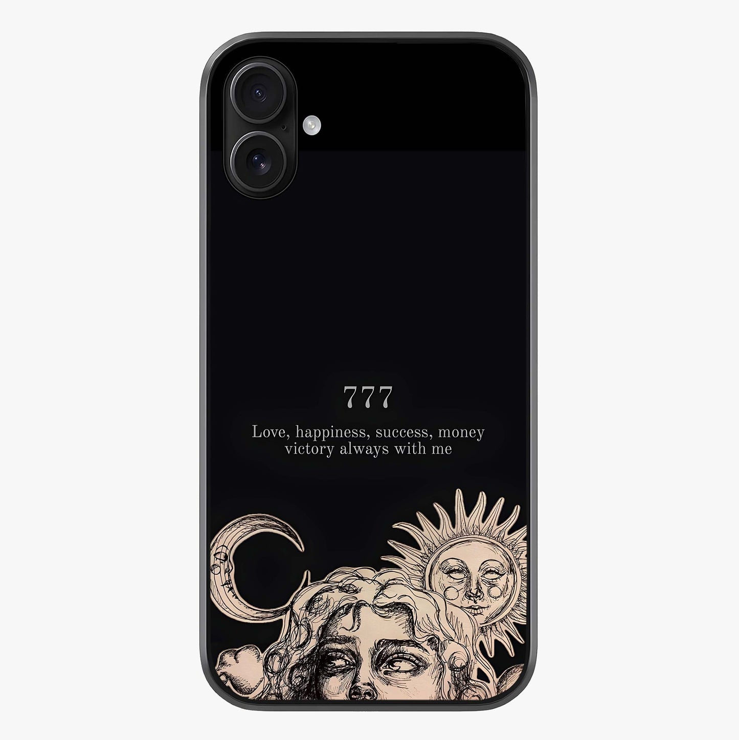 Mystic Victory Aura Glass Case showing full back design in clean flat view with glossy glass finish.