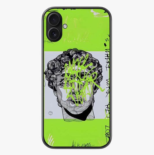 Neo Graffiti Rebellion Glass Case showing full back design in clean flat view with glossy glass finish.