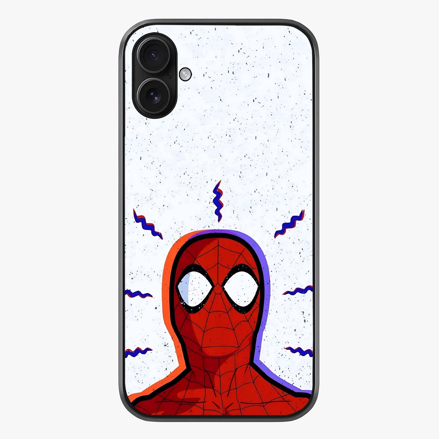 Omg Spiderman Glass Case showing full back design in clean flat view with glossy glass finish.