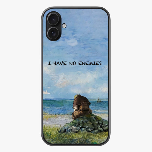 Peace Beyond War Glass Case showing full back design in clean flat view with glossy glass finish.