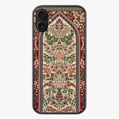 Persian Inspired Glass Case showing full back design in clean flat view with glossy glass finish.