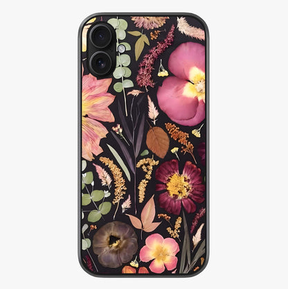 Petal Dream Tapestry Glass Case showing full back design in clean flat view with glossy glass finish.