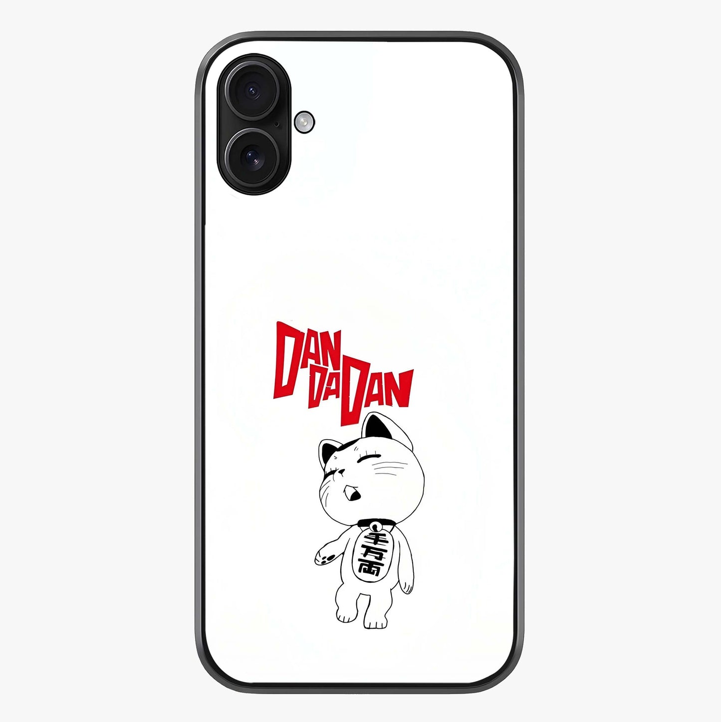 Playful Spirit Charm Glass Case showing full back design in clean flat view with glossy glass finish.