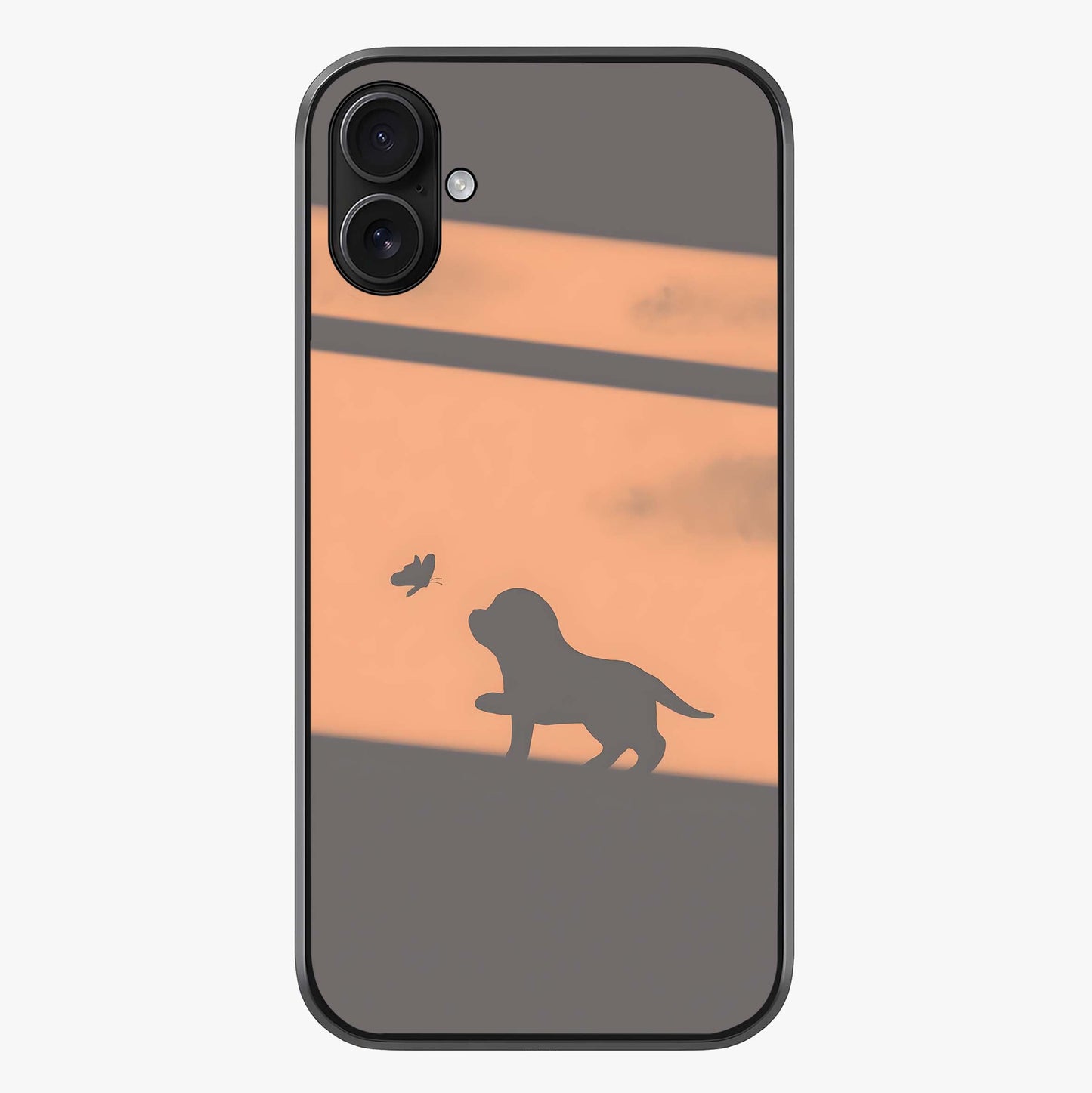 uppy Shadow Art Glass Case showing full back design in clean flat view with glossy glass finish.