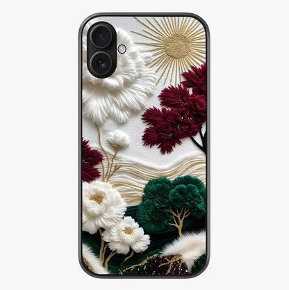 Radiant Bloom Elegance Glass Case showing full back design in clean flat view with glossy glass finish.