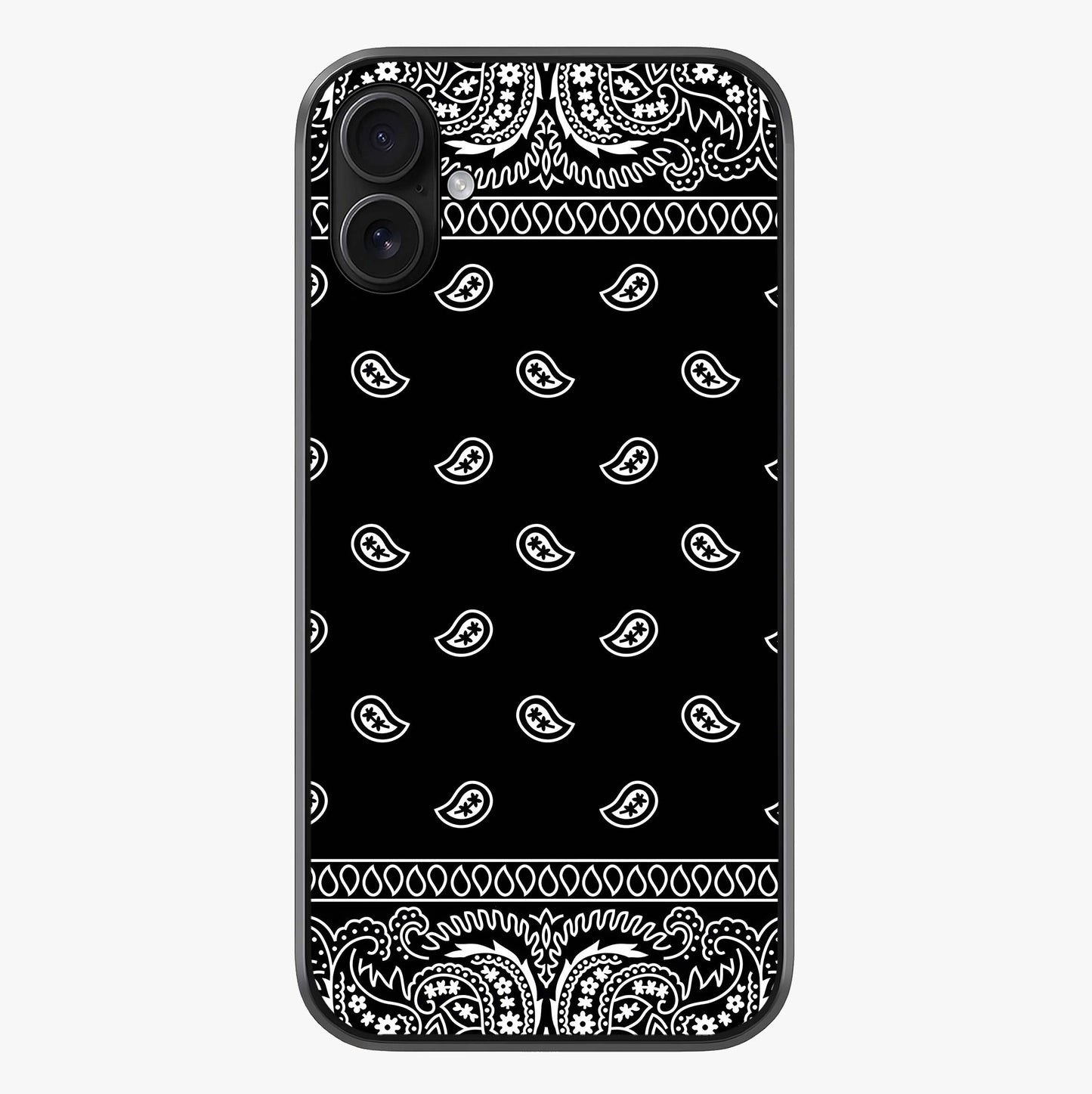 Retro Rebel Threads Glass Case showing full back design in clean flat view with glossy glass finish.