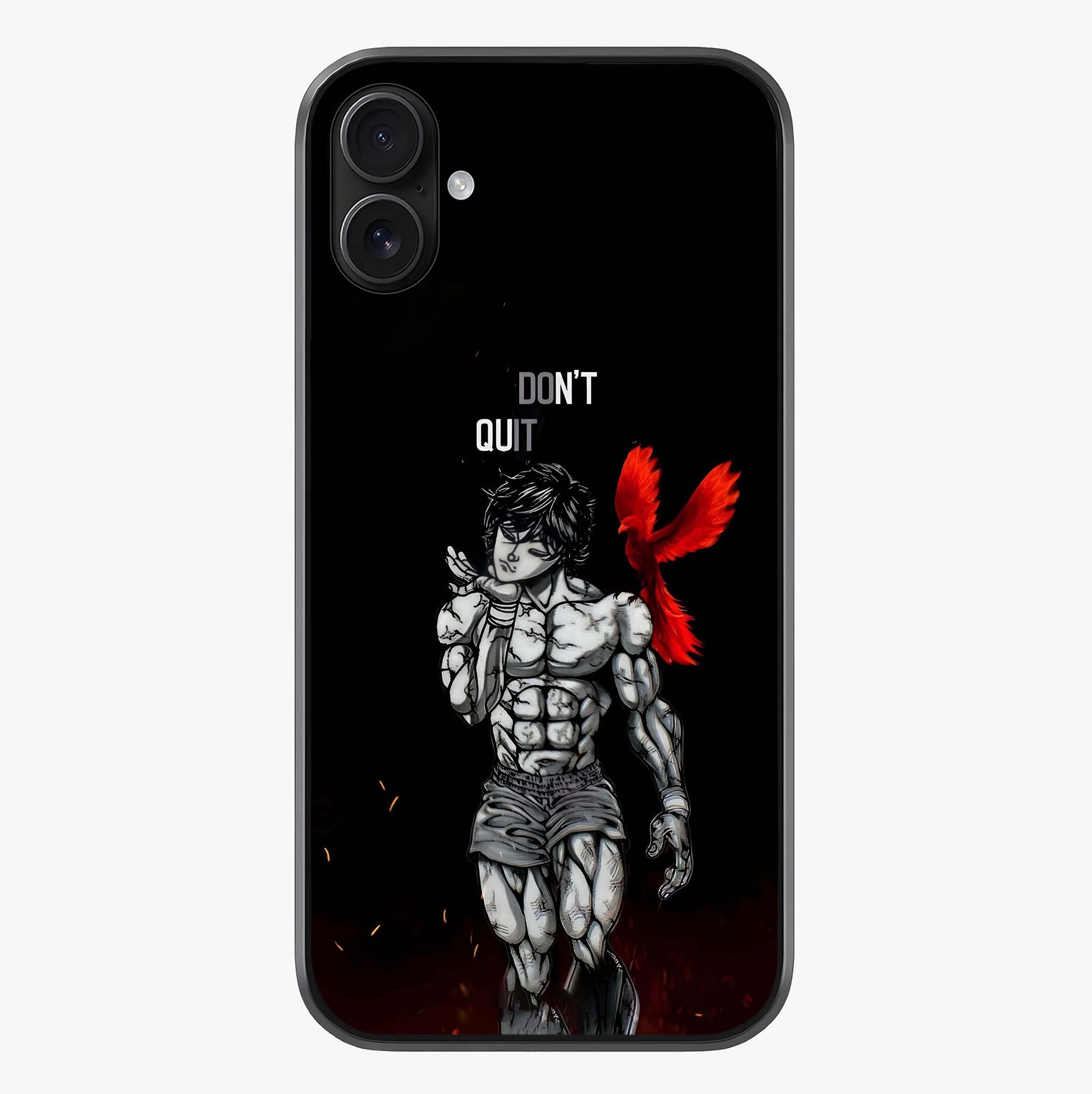 Rise Beyond Limits Glass Case showing full back design in clean flat view with glossy glass finish.