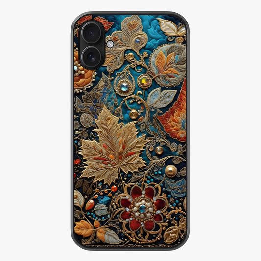 Royal Jewel Garden Glass Case showing full back design in clean flat view with glossy glass finish.