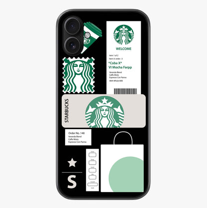 Starbucks Mocha Glass Case showing full back design in clean flat view with glossy glass finish.