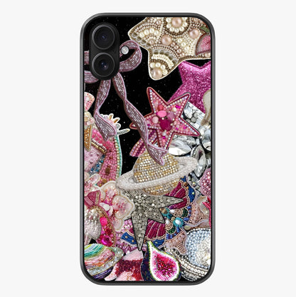 Starlit Jewel Dream Glass Case showing full back design in clean flat view with glossy glass finish.