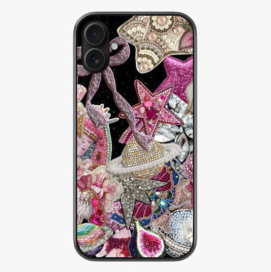Starlit Jewel Dream Glass Case showing full back design in clean flat view with glossy glass finish.
