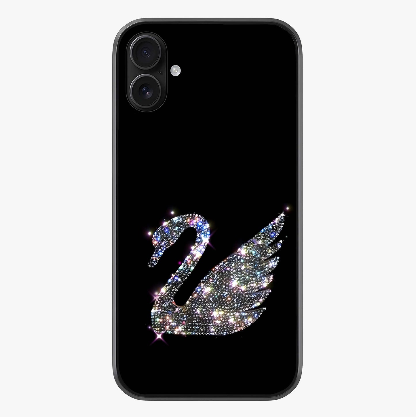 Starlit Swan Grace Glass Case showing full back design in clean flat view with glossy glass finish.