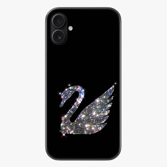 Starlit Swan Grace Glass Case showing full back design in clean flat view with glossy glass finish.