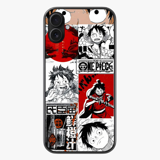 Strawhat Chaos Panels Glass Case showing full back design in clean flat view with glossy glass finish.