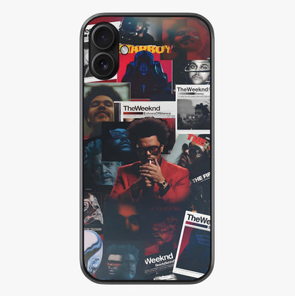 The Weeknd Glass Case showing full back design in clean flat view with glossy glass finish.