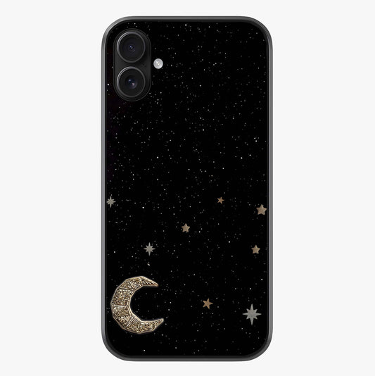 Twinkle Star With Half Moon Glass Case showing full back design in clean flat view with glossy glass finish.