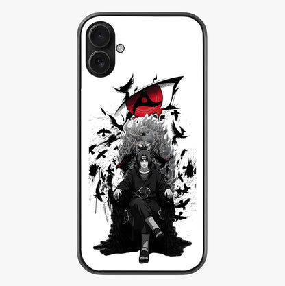Uchiha Shadow Throne Glass Case showing full back design in clean flat view with glossy glass finish.