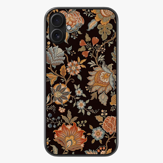 Vintage Floral Dream Glass Case showing full back design in clean flat view with glossy glass finish.