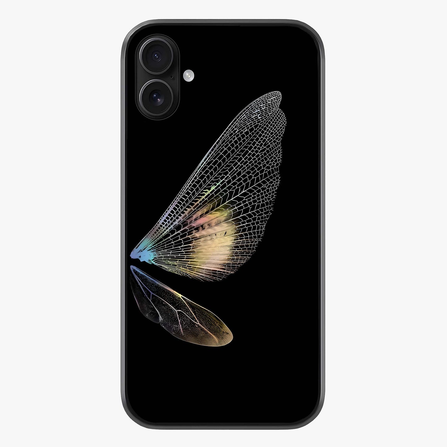 Whispers Of Wings Glass Case showing full back design in clean flat view with glossy glass finish.