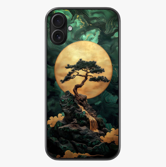 Zen Moon Rise Glass Case showing full back design in clean flat view with glossy glass finish.