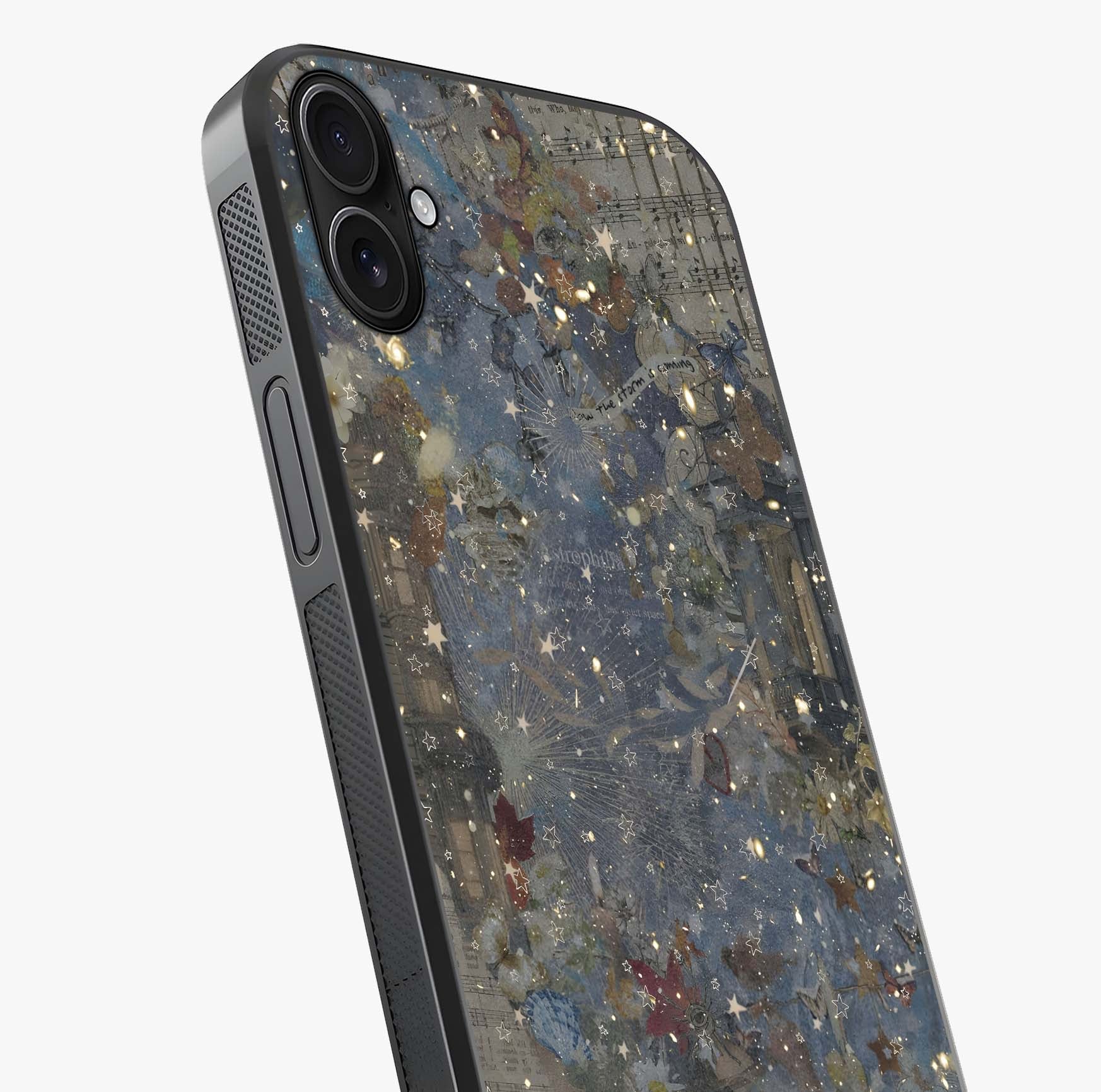 Aesthetic Astrolophia Glass Case captured at a warm angle highlighting gloss, texture and premium glass finish.