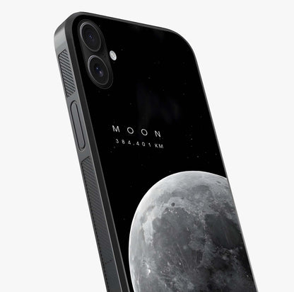 Cosmic Moon Glow Glass Case captured at a warm angle highlighting gloss, texture and premium glass finish.