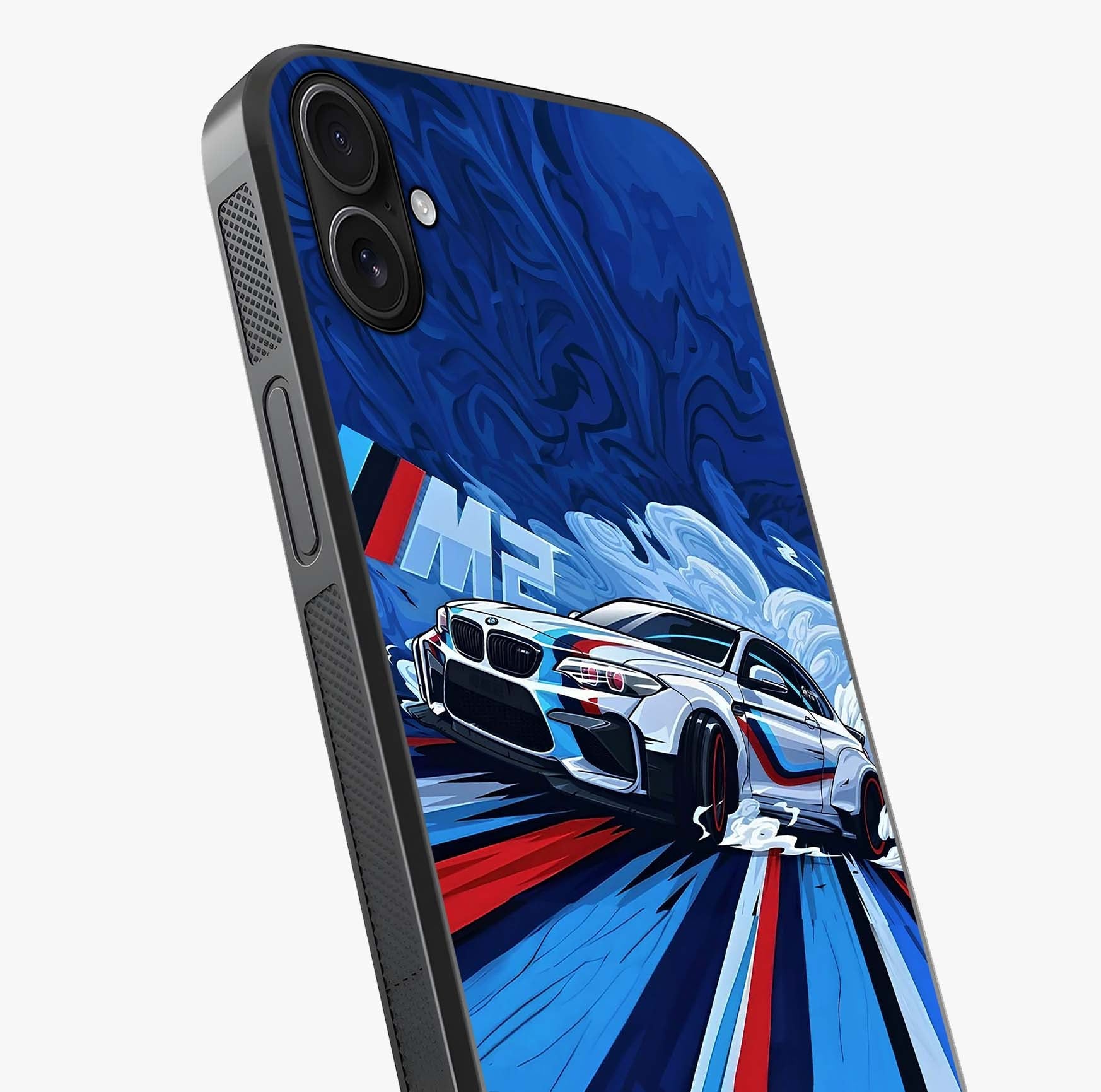 Drift Power Rush Glass Case captured at a warm angle highlighting gloss, texture and premium glass finish.